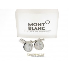 MONTBLANC Gemelli Classic tondi acciaio platinato e mother of pearl 109499 new